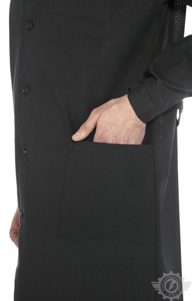 61712 Халат мужской темный  Одежда для обслуживающего персонала  размер 60-62/182-188 Спецодежда  - Вид №7