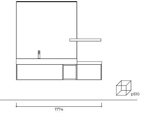 Cerasa Тумба под умывальник подвесная с ящиками и зеркалом Cartabianca sun-id-1493614 - Вид №5