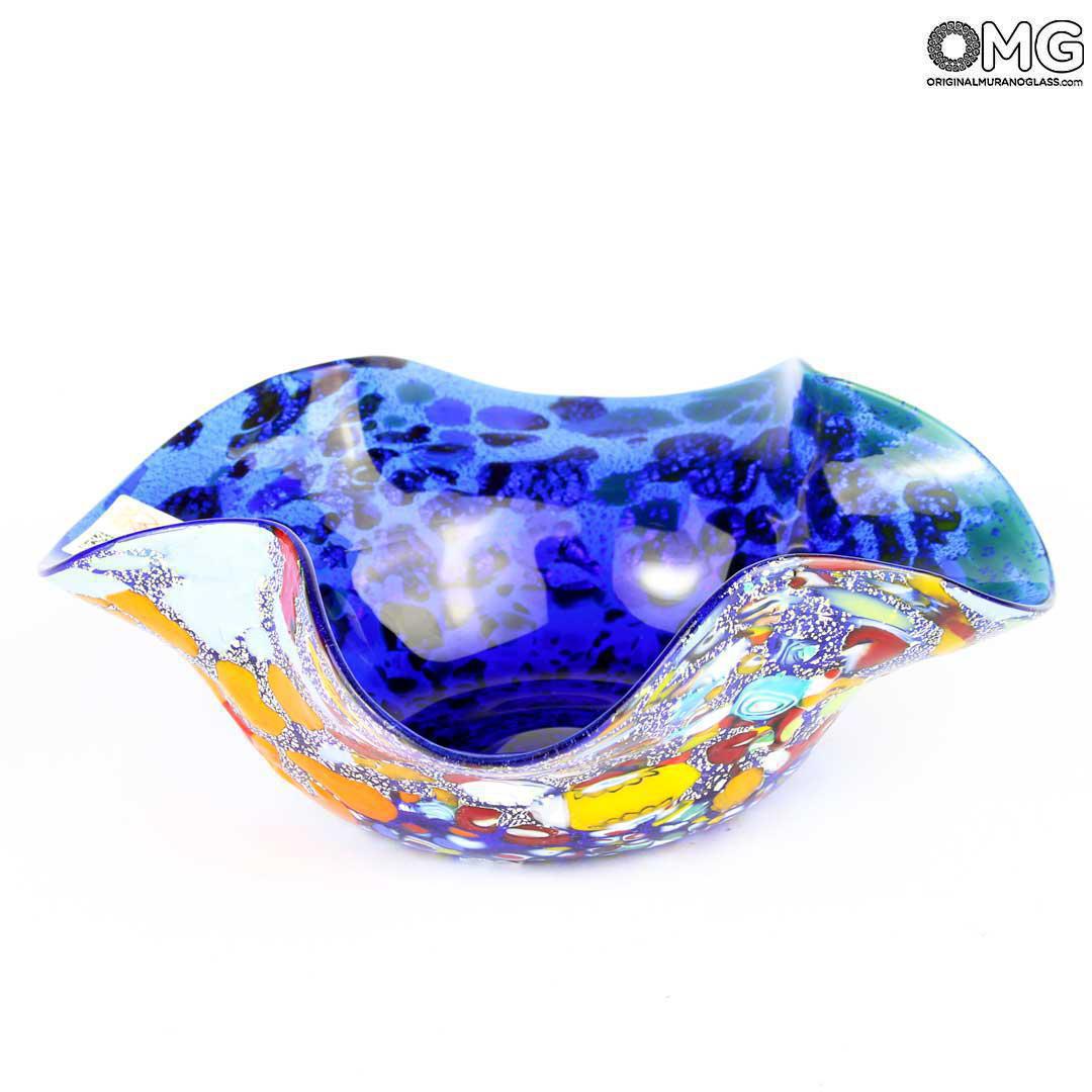3257 ORIGINALMURANOGLASS Вазочка "Колокольчик" - разноцветная - Original Murano Glass OMG 19 см  - Вид №1