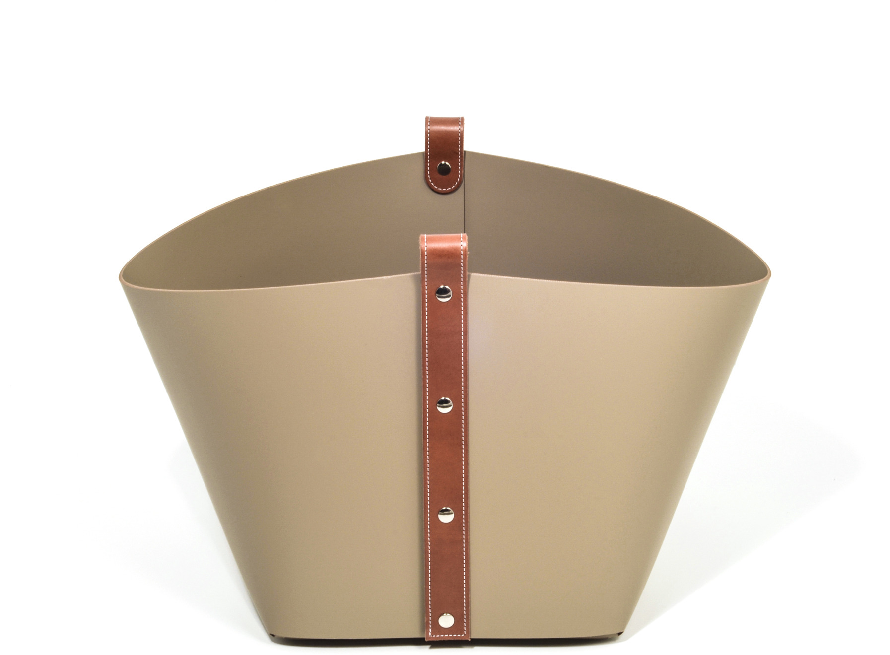 Корзина Ovo - 40X40XH29 см / Тан / регенерированная кожа_темно-серый