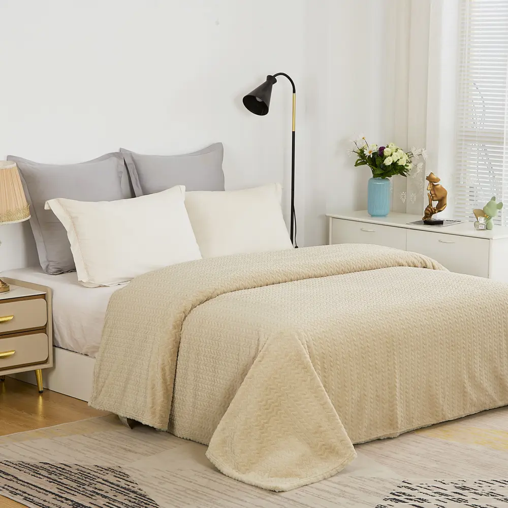 СТОЛИЦА ТЕКСТИЛЯ Плед Snake из велсофта слоновая кость 180x200 см 88035599 STLM-0800114 - Вид №4