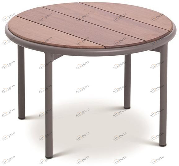 Bivaq Низкий круглый журнальный столик из стали и дерева Teja sun-id-1494140