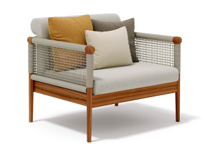 Садовое кресло с веревкой и тканевым подлокотником