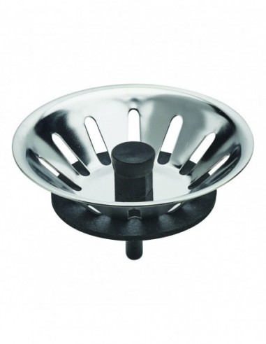 390700 000 00  Корзина для ручного слива под раковину 90 мм, Д. 75 мм, нержавеющая сталь Valentin Хром  - Вид №1