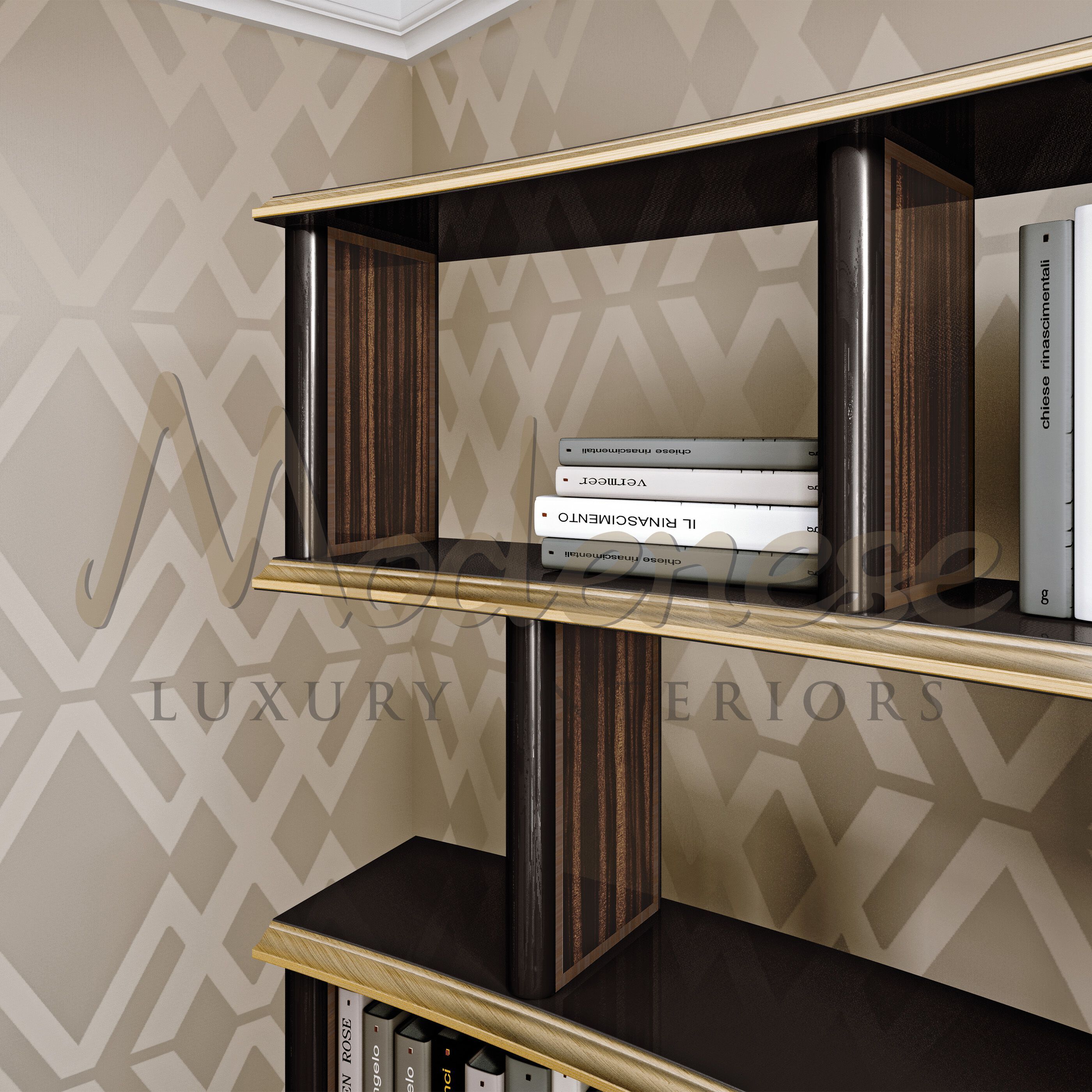 Черный день самонесущий офисный книжный шкаф Modenese Luxury Interiors BRICKS ARCH-00056161 - Вид №4