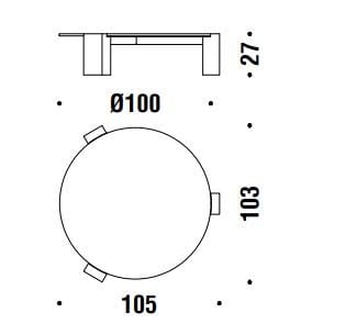 Низкий круглый деревянный и стеклянный журнальный столик MOROSO Gogan ARCH-00060204 - Вид №3