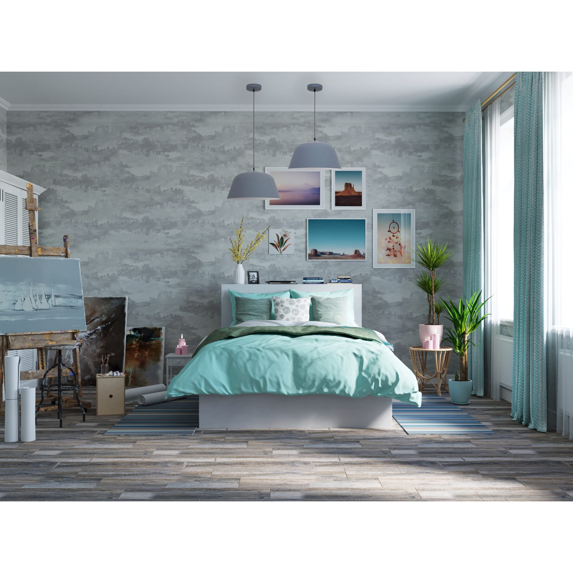 82305202 Подушка «Амазонка» 50x50 см, цвет белый/зелёный Santreyd  - Вид №5