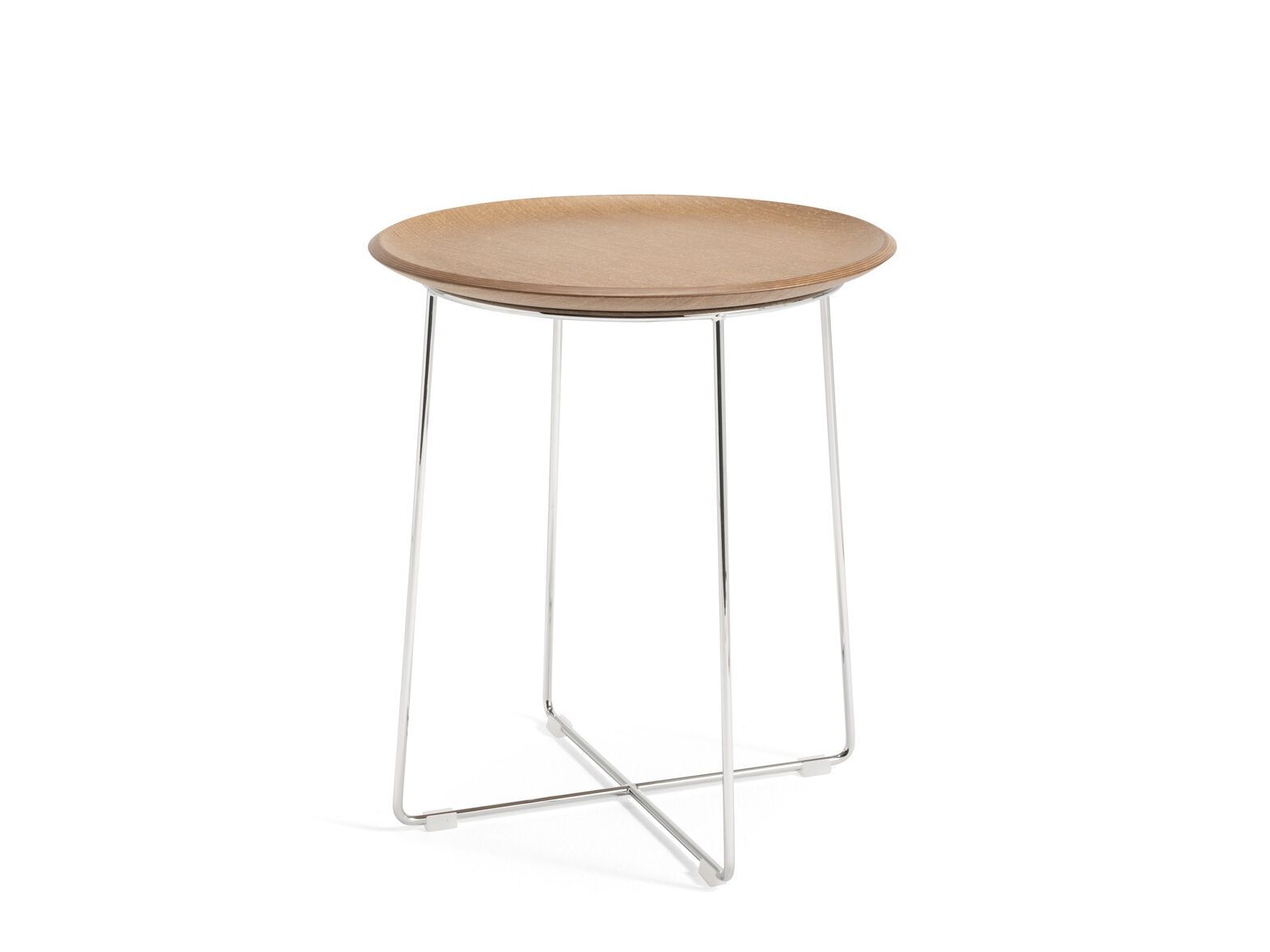 Круглый стальной и деревянный журнальный столик с подносом Kartell Smart Wood ARCH-00060806 - Вид №16