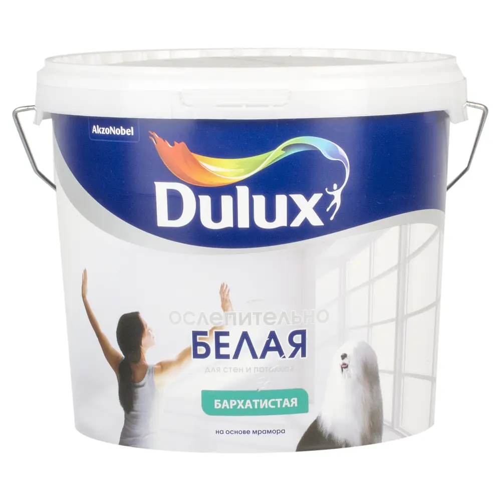 Краска бархатистая Dulux цвет белый 5 л STLM-2165735