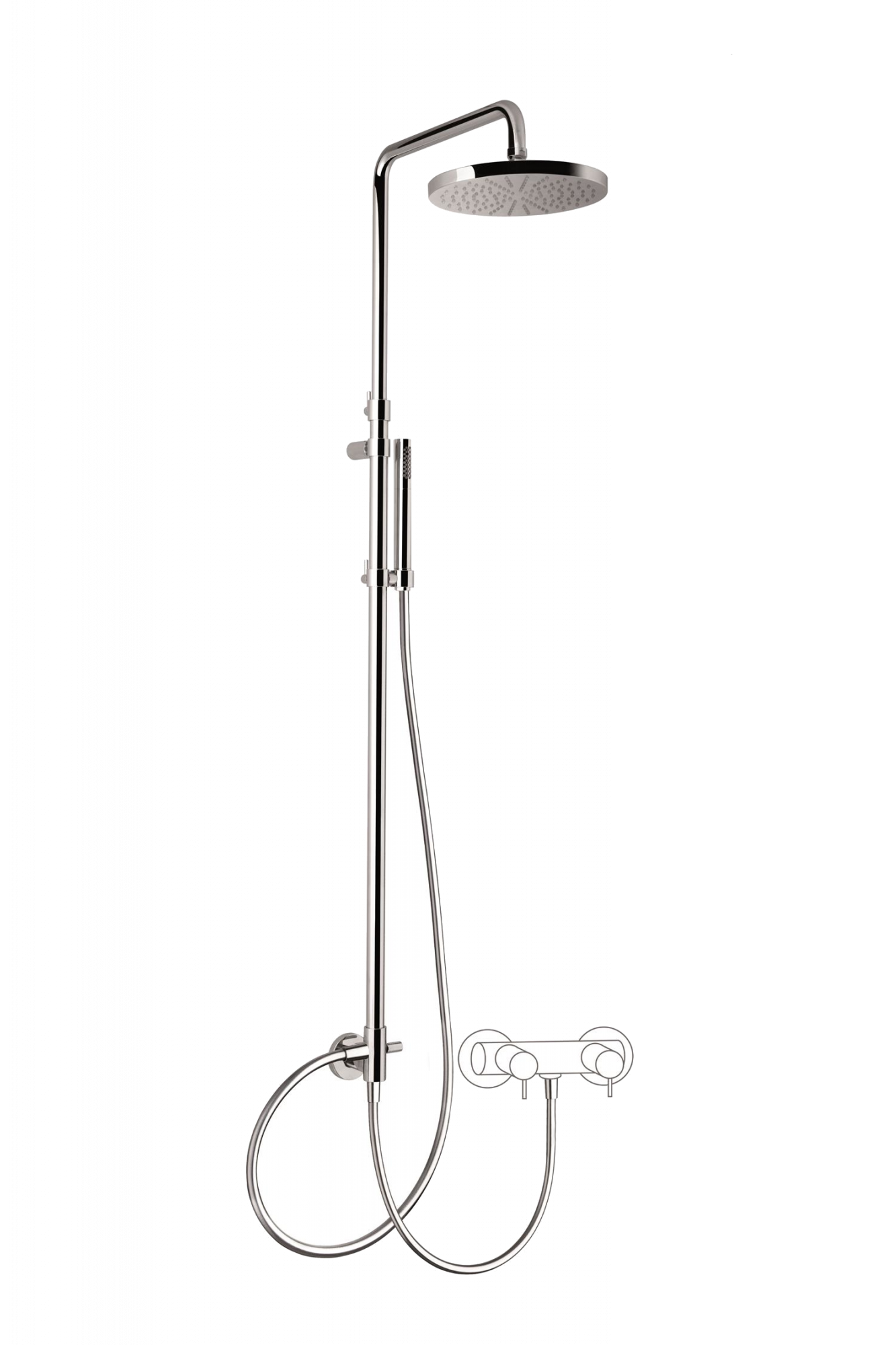 30679X/ED-CRX CARIMALI Мостик телескопический, душевая лейка Stick 