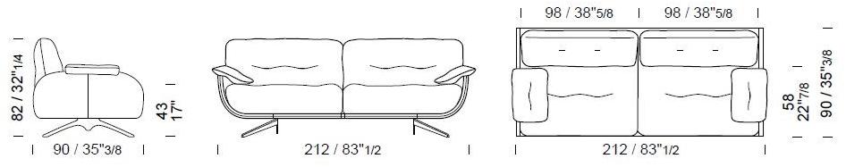 Borzalino Диван из ткани Ayton sun-id-1431476 - Вид №4