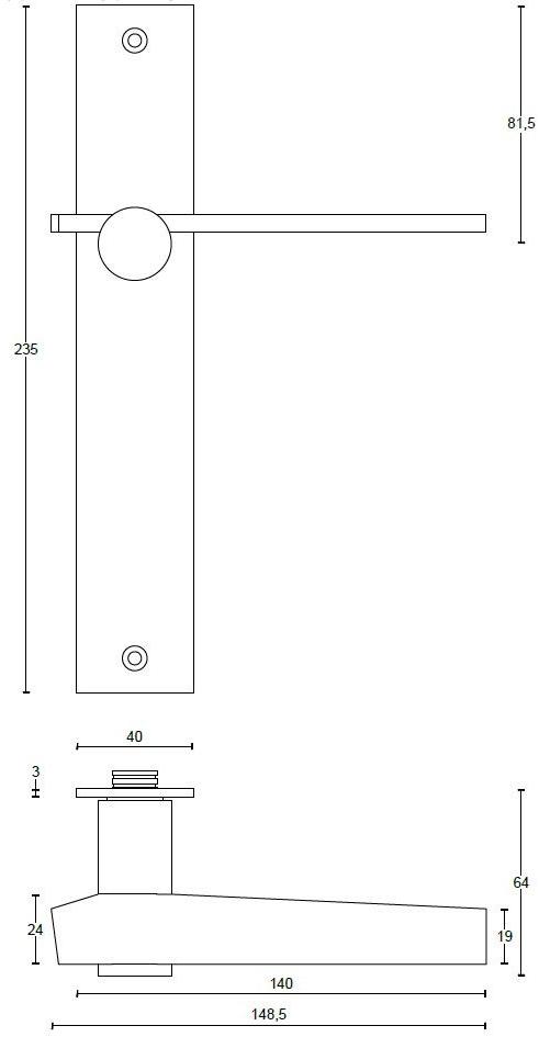 Formani Ручка из нержавеющей стали с матовым покрытием на пластине Tense Bb100p236 - Вид №3