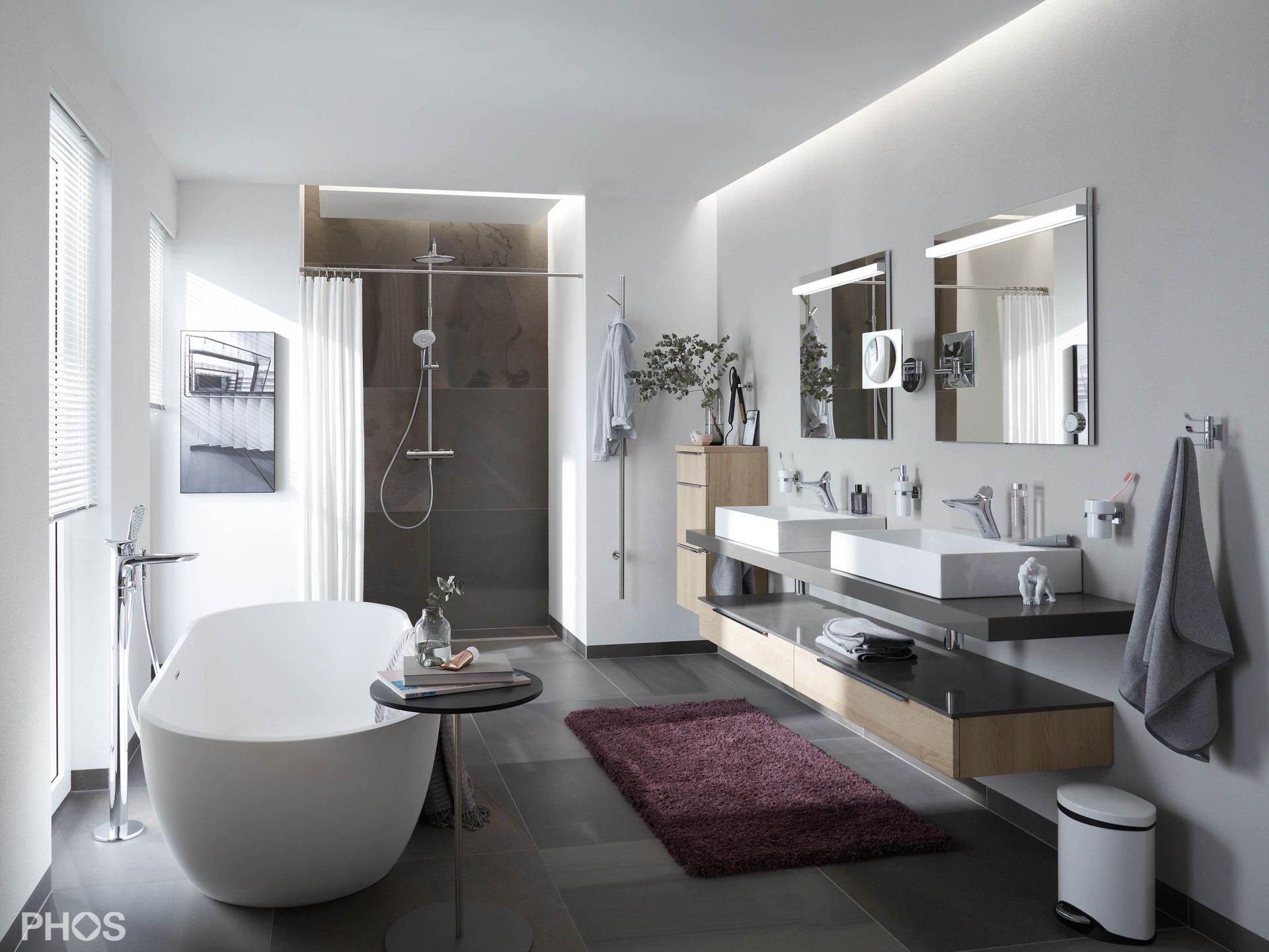 DSRN20-3 Карниз для душевой занавески в виде трубки ø20 мм от 160 до 200 см - на заказ PHOS  - Вид №4