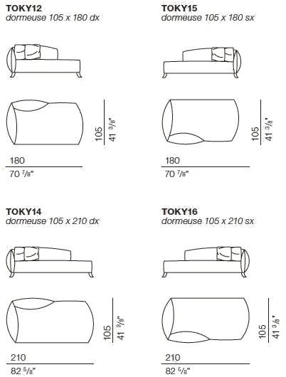Bodema Мягкая кушетка из ткани Tokyo sun-id-1386855 - Вид №2