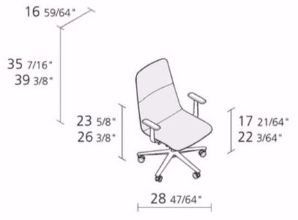 Alias Кресло вращающееся с регулируемой высотой с подлокотниками Slim sun-id-1450678 - Вид №3