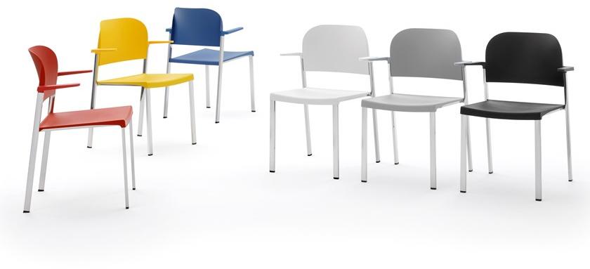 Diemmebi Стул с подлокотниками из переработанного полипропилена и металла Makeup sun-id-1425119 - Вид №1