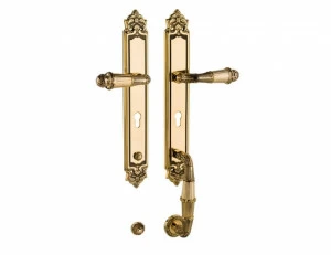 0J3705.85Y.34 Комплект входной двери с замочной скважиной европрофиль 85мм Сатинированная латунь и черный патин