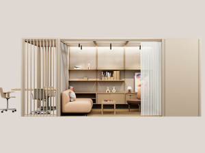 Модульный офисный остров из алюминия и стекла