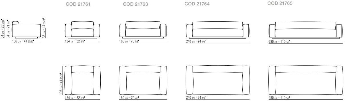 Flexform 4-х местный модульный диван из ткани Lario sun-id-1371755 - Вид №8