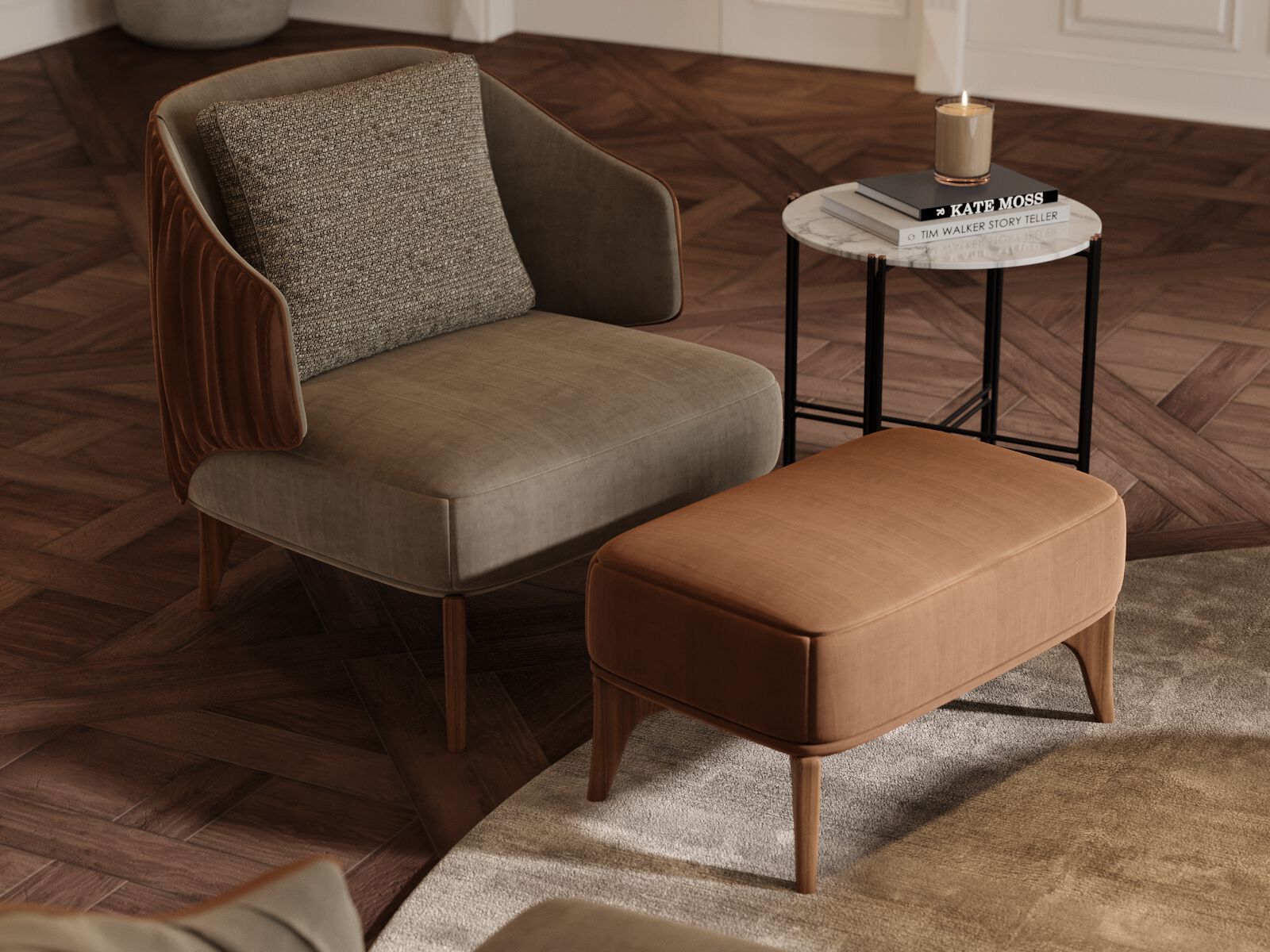 Тканевое кресло с подлокотниками PRADDY Natur ARCH-00049938 - Вид №7