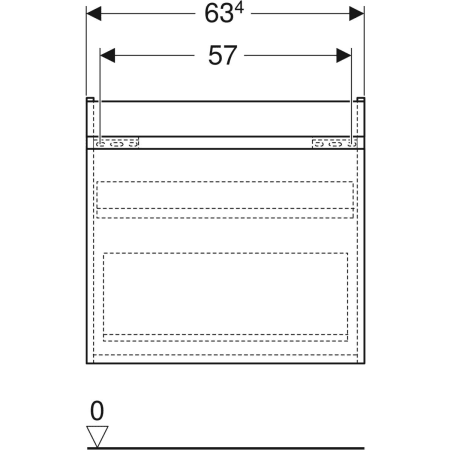 501.904.01.1 Шкафчик для раковины Geberit Renova Plan, с одним выдвижным ящиком и одним внутренним выдвижным ящиком Geberit  - Вид №48
