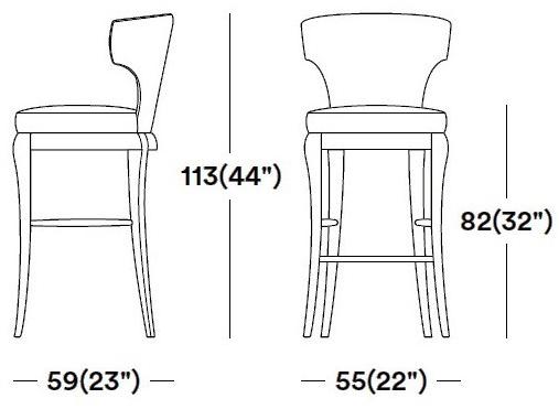 Tirolo Табурет из массива дерева и ткани со спинкой Rose 066 sg - Вид №2