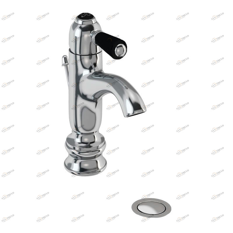 Смеситель для раковины на 1 отверстие Regent, с донным клапаном [CHR22 BLA] Regent Burlington CH22 BLA, T4B