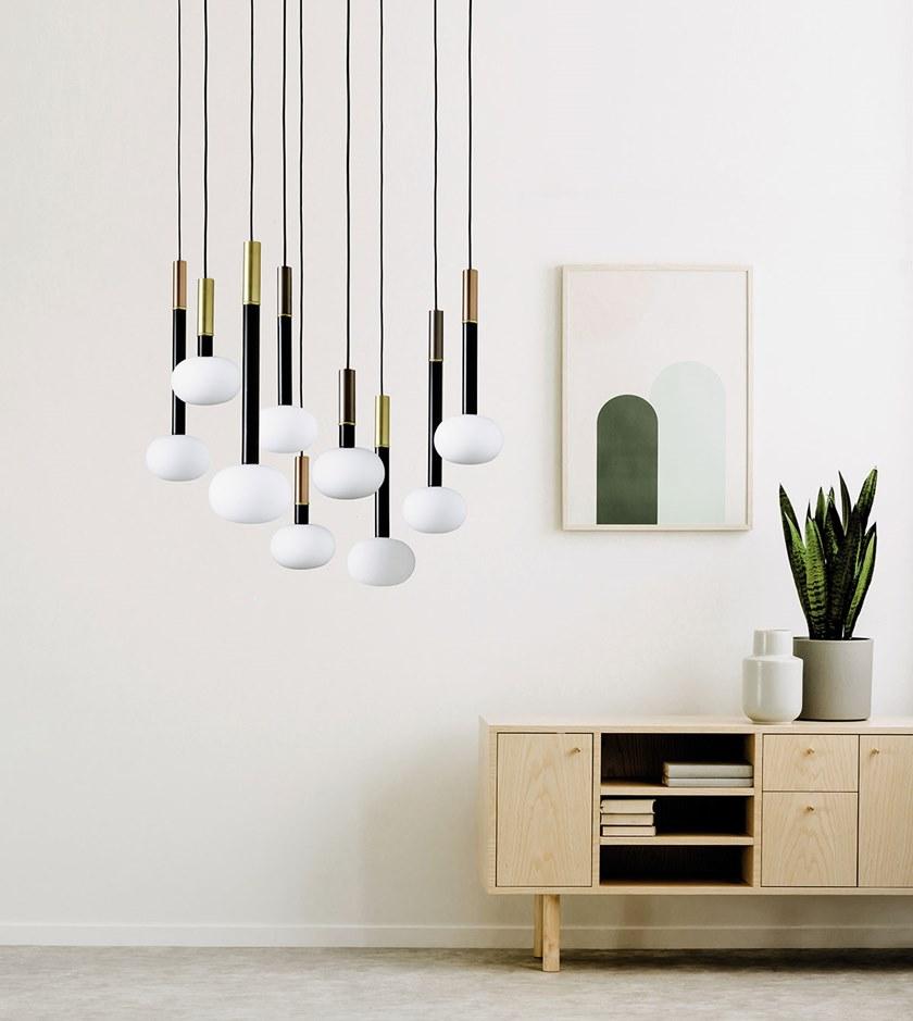 Miloox Подвесной светильник из металла и опалового стекла Mose 1744.234 - Вид №2