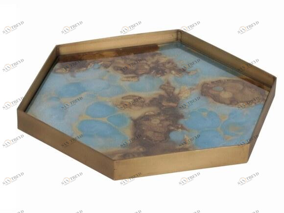 Ethnicraft Стеклянный поднос с ручной росписью Organics 20540