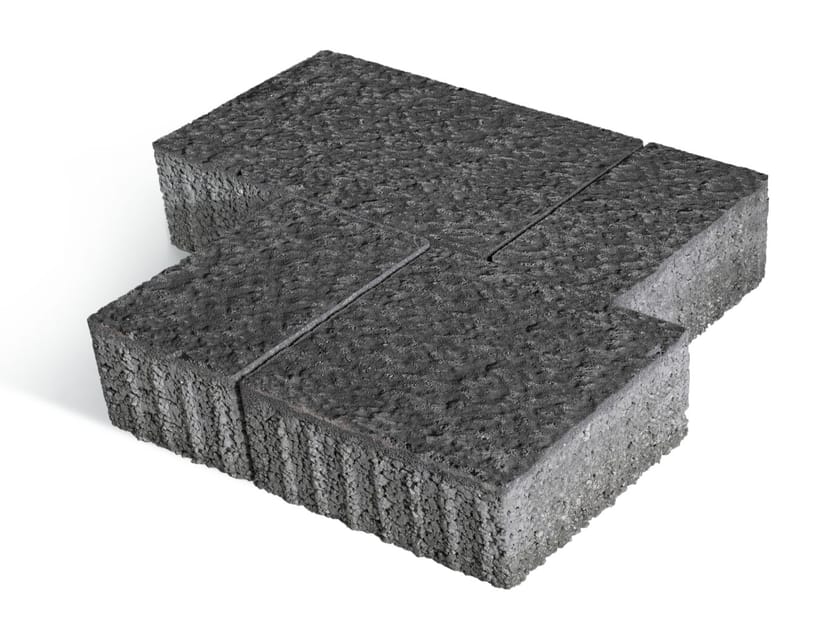 Твердый самоблокирующийся бетон Tegolaia BASALTINA PARK 8 BURATTATO ARCH-00128161