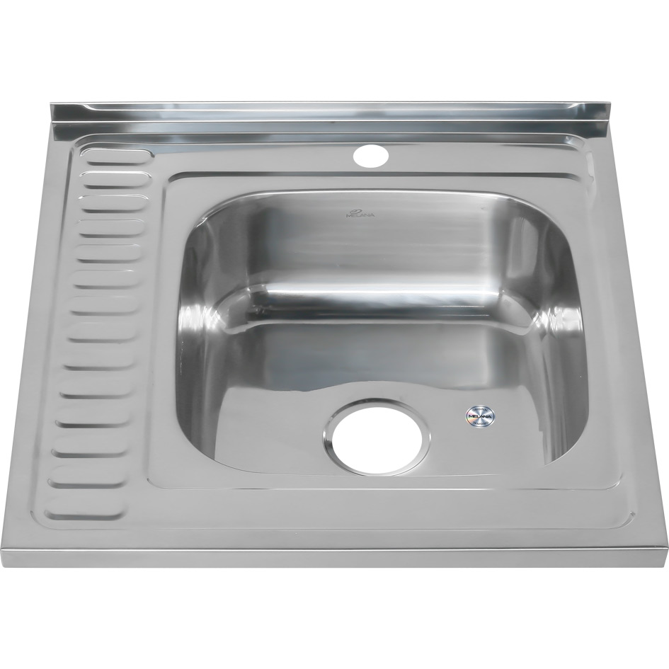 Мойка 6060 R MELANA 0,8/180 накладная прямоугольная с сифоном (006/2 R *10) 006/2 R (*10)