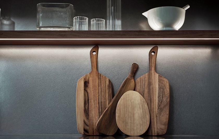 Cesar Кухня из стали и дерева с островом Intarsio sun-id-1468990 - Вид №5