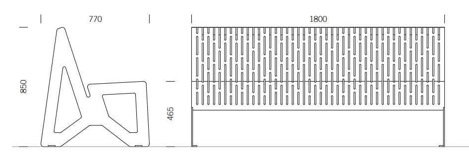 Скамья из нержавеющей стали со спинкой BENKERT BANKE Chalidor ARCH-00095475 - Вид №2