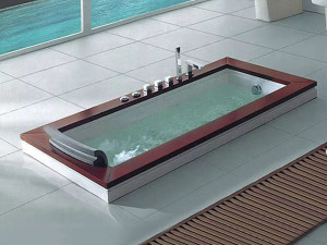 Встраиваемая акриловая прямоугольная ванна с гидромассажем