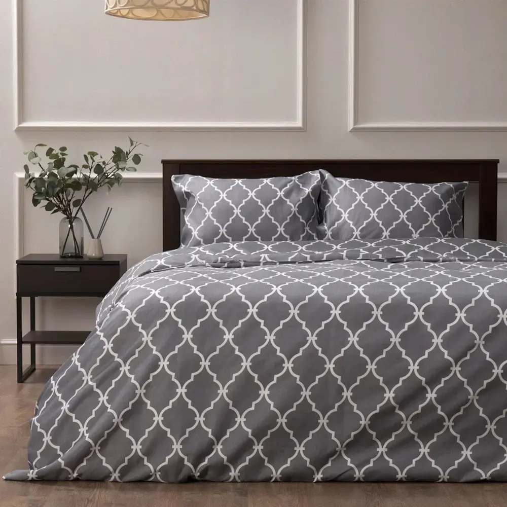 Комплект постельного белья Eclair Паттерн евро полисатин грозовая туча STLM-2123585 - Вид №3