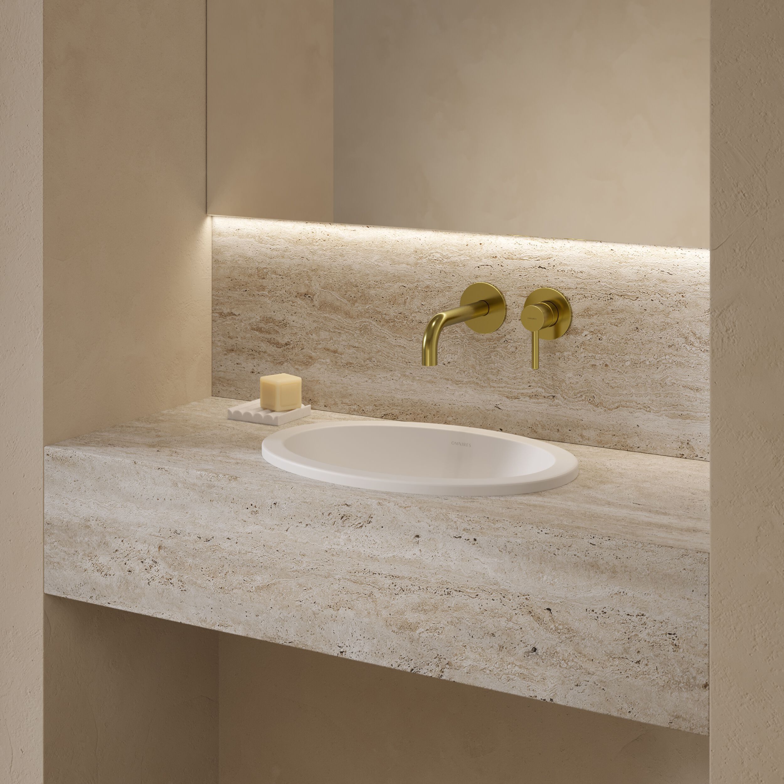 Встраиваемый умывальник из Овального композитного материала OMNIRES SHELL M+ SHELLUP ARCH-00152537 - Вид №39