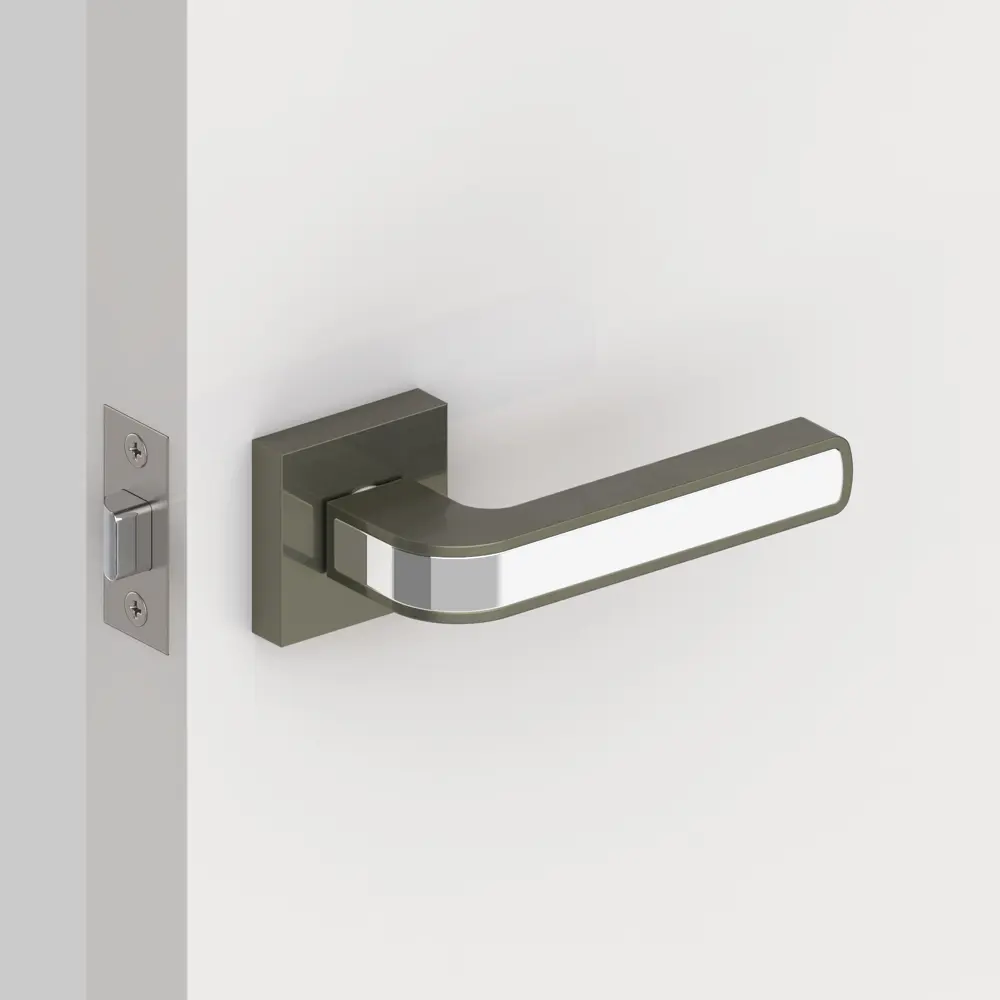 Ручка дверная на розетке NEO DM/HD ABG/CP-6, цвет античная бронза/хром FUARO STLM-2023308 - Вид №10