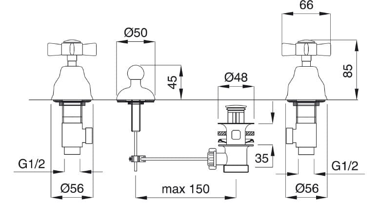 Смеситель для биде для пола Gaia Mobili Complements ARCH-00051040 - Вид №2