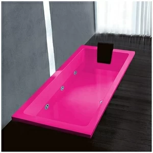 Ванна Gruppo treesse Quadra 170 V072B-DX-R розовая с гидромассажем и дезинфекцией прямоугольная встроенная правая