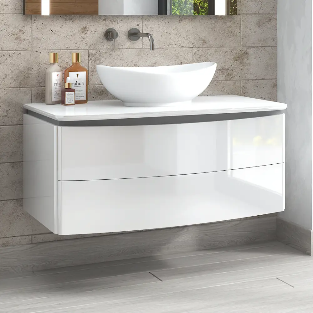 Тумба под раковину подвесная Cosmo 100 см цвет белый VIGO STLM-2193828 - Вид №6