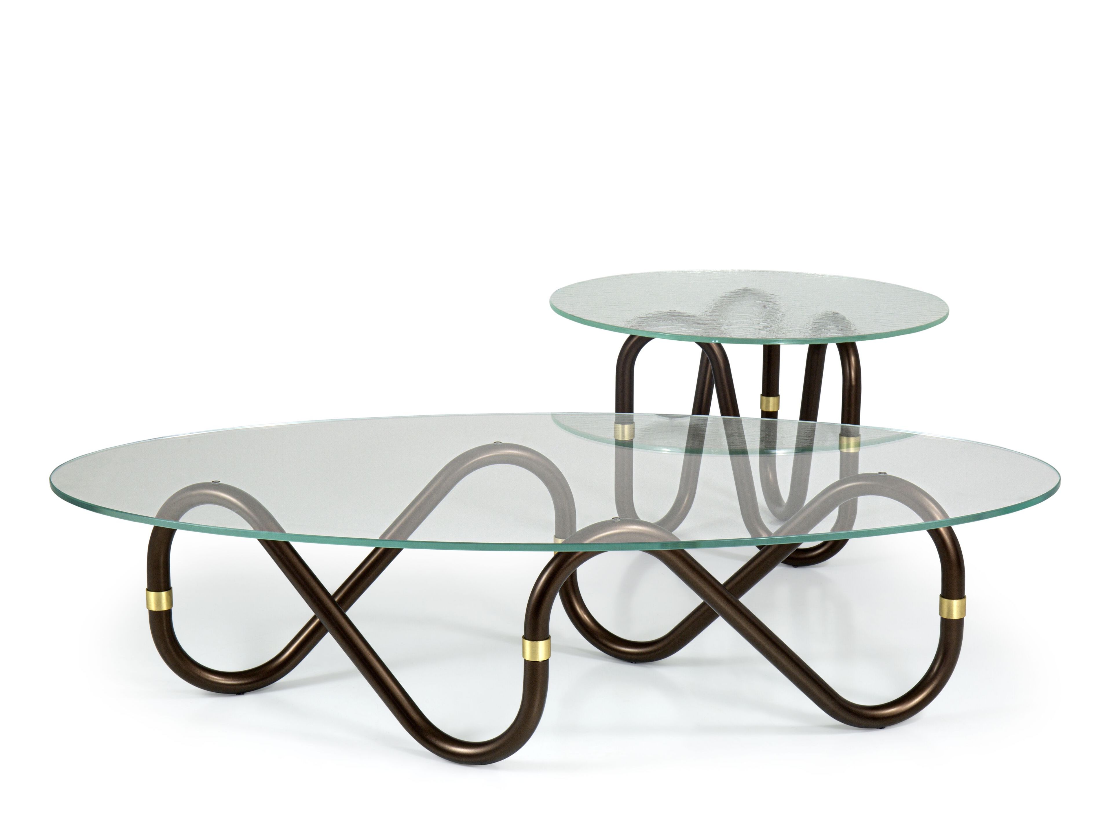 Круглый стеклянный журнальный столик Borzalino FLOW ARCH-00118094