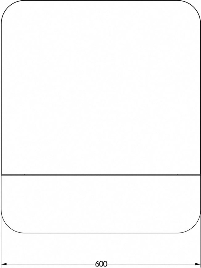 BY 0552 Зеркало с металлической полкой 60 cm EVOFORM Shadow - Вид №1