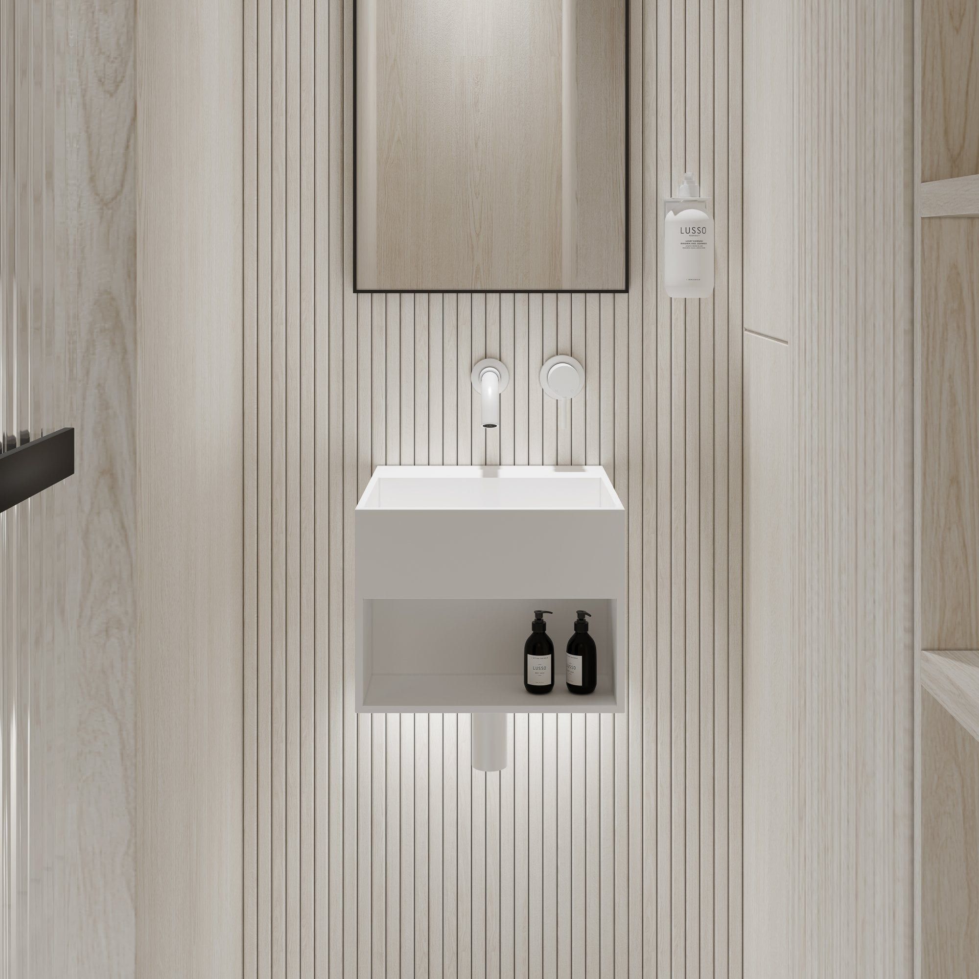 Прямоугольный подвесной умывальник из смолы LUSSO Ethos ARCH-00060965 - Вид №12