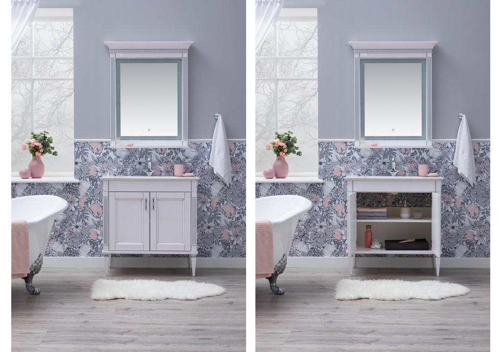 Комплект мебели для ванной Aquanet Селена 105 белый/серебро (2 дверцы) 00233125 - Вид №8