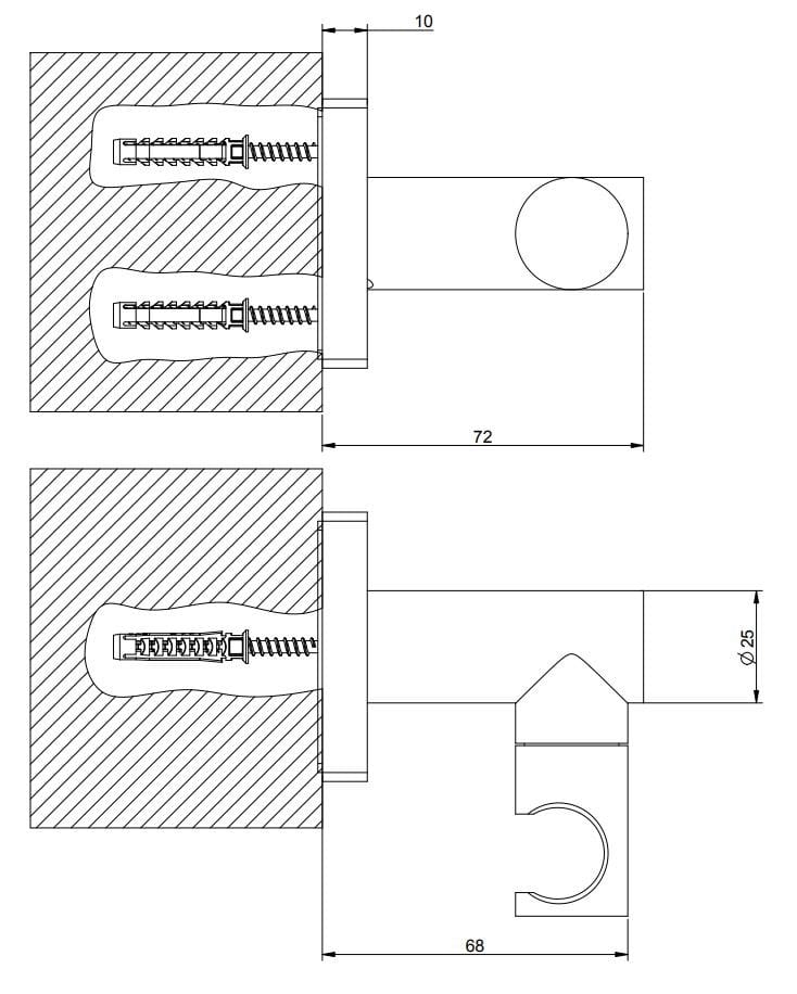 Латунный поворотный держатель для душа Gessi рельеф ARCH-00111577 - Вид №2