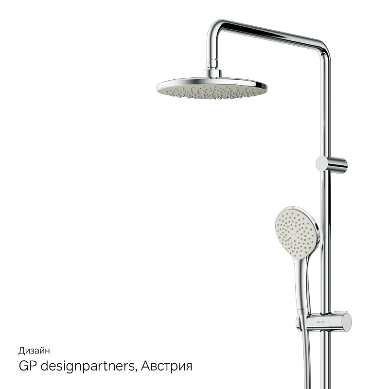 F40890A14 набор 2в1: см-ль д/ванны/душа верхний душ d 220 мм ручн.душ 110 мм 1 ф-ция душевая AM.PM Gem - Вид №8