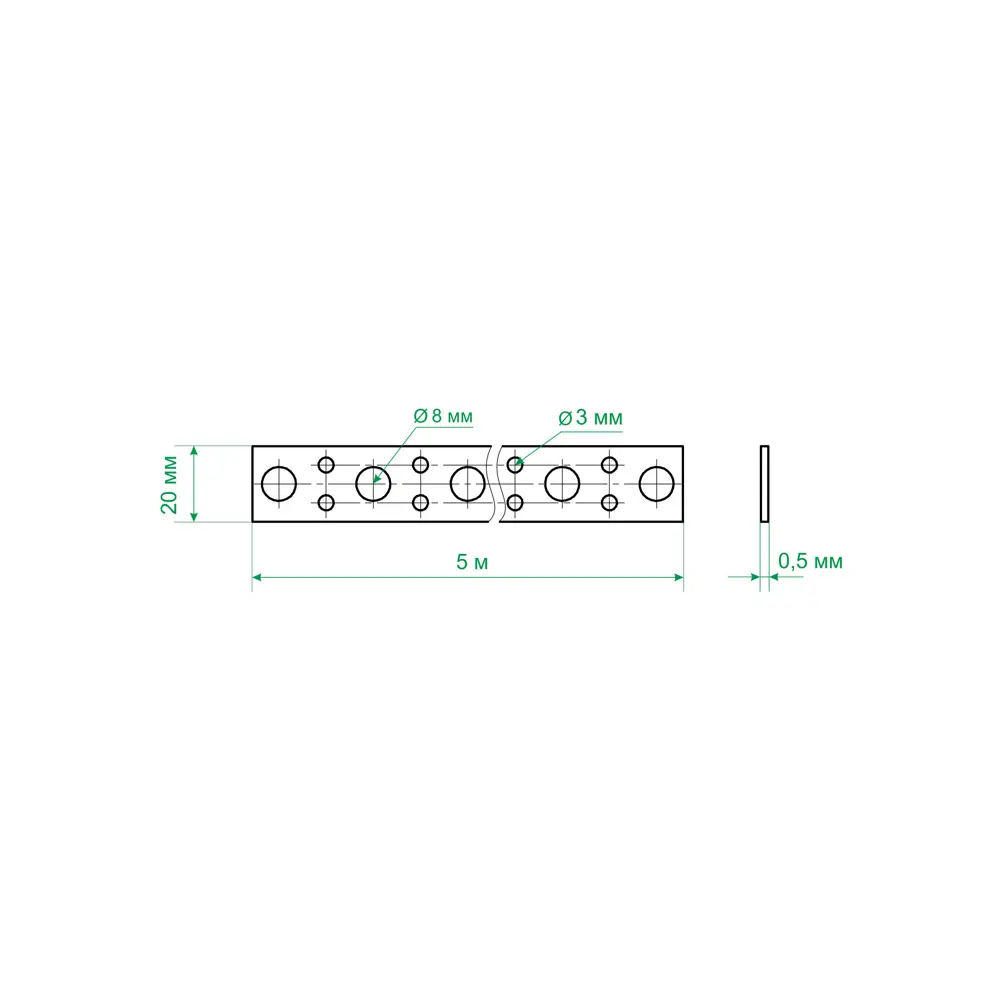 Перфорированная лента прямая LP 20x0.5 5 м оцинкованная сталь цвет серебро 84857961 STLM-2133059 Santreyd  - Вид №5