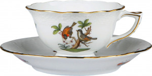 1051645 Herend Чашка для мокко с блюдцем 50мл "Ротшильд" Фарфор