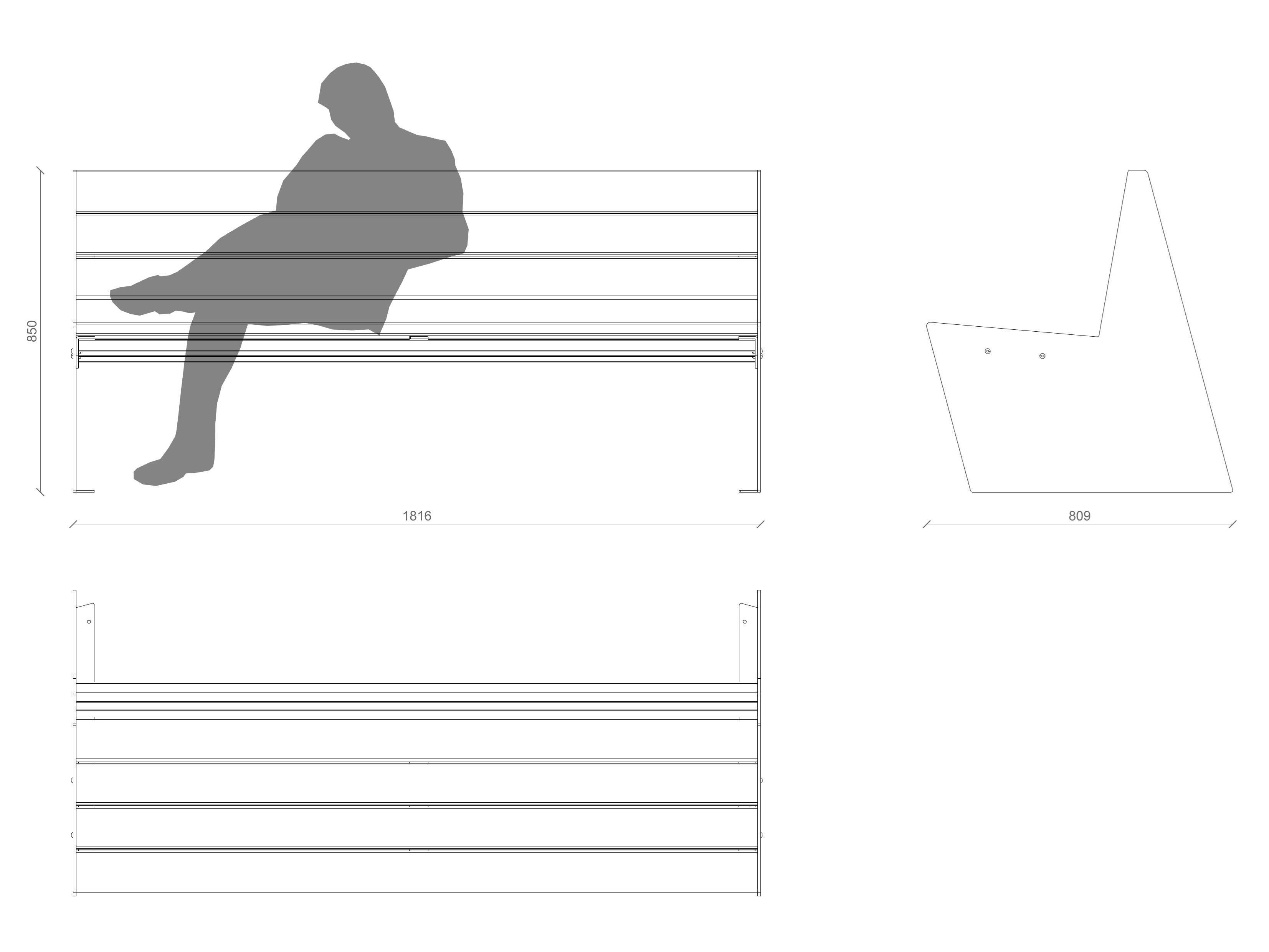 Скамья WPC со спинкой Lazzari Sharp ARCH-00095832 - Вид №19