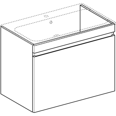869555000 Шкафчик для встраиваемой раковины Geberit Renova Plan, с одним выдвижным и одним внутренним выдвижным ящиком Geberit  - Вид №1